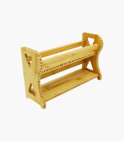 대나무 원목 2단 주방 선반