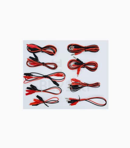 메이커아카데미 악어클립 케이블 세트, 20cm부터 1m까지 빨강 검정 바나나 플러그 집게로 구성된 전기 회로 실험용품