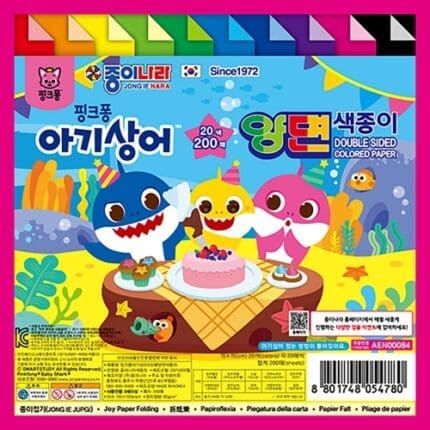 종이나라 6000 양면색종이 핑크퐁 20색 200매 /