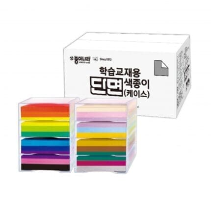 '종이나라 120000 학습교재용 단면색종이 케이스 20색 4000매' 제품의 대표사진입니다.