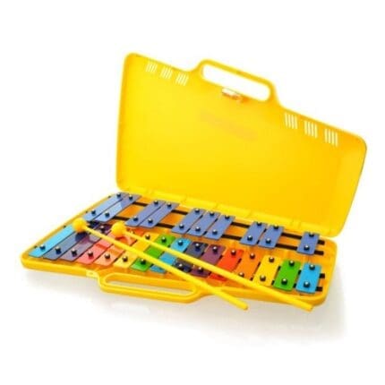 메이커아카데미의 엔젤 실로폰 AG-25N3 노랑색, 아이들의 음감 발달에 좋은 교육용 실로폰 제품 사진입니다.