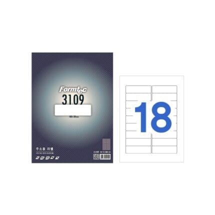폼텍 라벨지 LS-3109 18칸 주소용 레이저/잉크젯겸용