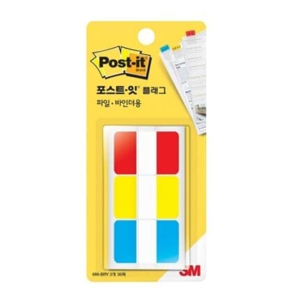 3M 포스트잇 인덱스탭 N686-BRY 12매*3색