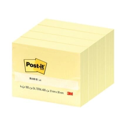 3M 포스트잇 일반 653-4 노랑 /