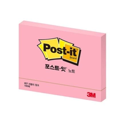 3M 포스트잇 일반 657 분홍 /