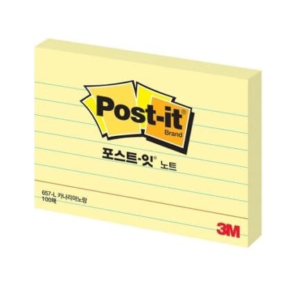 3M 포스트잇 일반 657-L 라인노랑 /