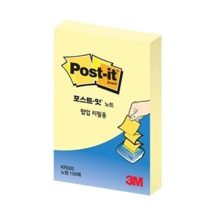 3M 포스트잇 팝업리필 KR320 노랑 /