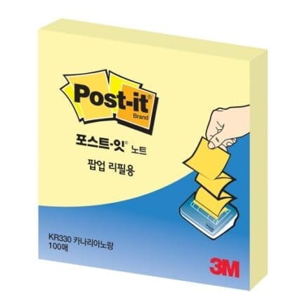 3M 포스트잇 팝업리필 KR330 노랑 /