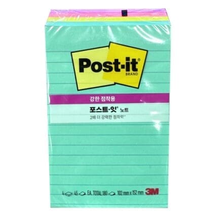 강한점착용 포스트잇 노트 4621-4SSMIA 슈퍼노바 네온즈 4개 18