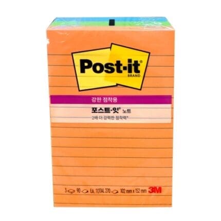 강한점착용 포스트잇 노트 660-3SSAU 에너지부스트 3개 270매