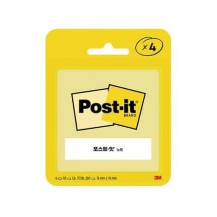 포스트잇 5400-4CY BL노트 200매 4패드