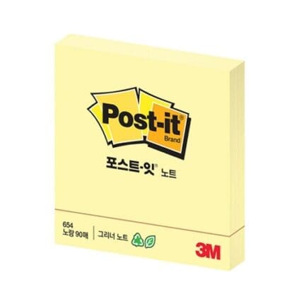 포스트잇 그리너노트 노랑 알뜰팩 654R-6CY