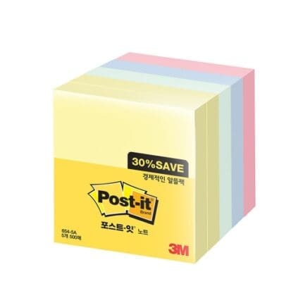 3M 포스트 잇 654-5A 알뜰팩 450매
