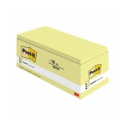 포스트잇 노트 대용량팩 654-18 노랑 KR330-18Y