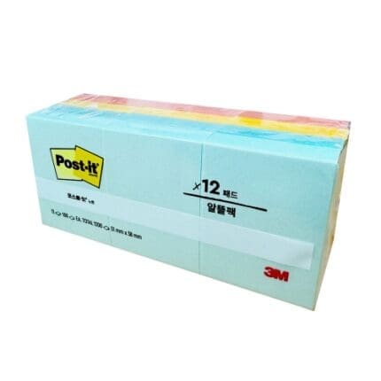 포스트잇 노트 알뜰팩 12패드 653-12AP 비치사이드