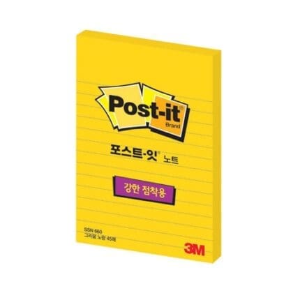 3M 포스트 잇 SSN 660L 라인노트 그리움노랑