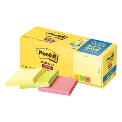 3M 포스트잇 50%대용량팩 SSN KR330-20A 20개 1800매