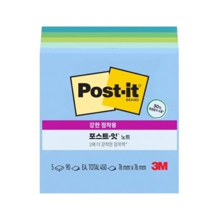 3M 포스트잇 강한점착용 654-5SST-RC- 오아시스 /