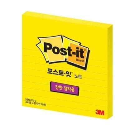 3M 포스트잇 강한점착용 675L-SSN 그리움노랑라인 /