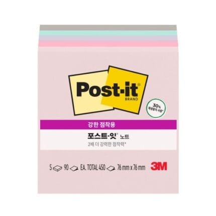 3M 포스트잇 노트 강한점착용 654-5SSNRP 윈더러스트 파스텔즈 4