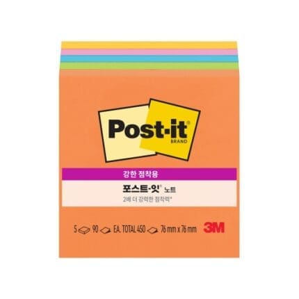 3M 포스트잇 노트 강한점착용 654-5SSUC 에너지부스트 450매