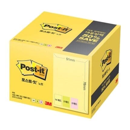 3M 포스트잇 대용량팩 일반 656-20 100매*20개