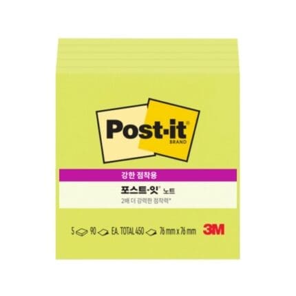 3M 포스트잇 슈퍼스티키 알뜰팩 654-5SSNG 네온그린 5개입 /