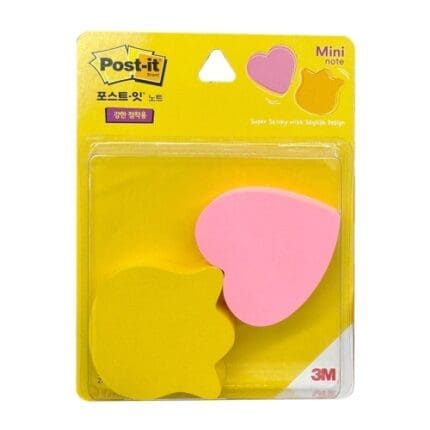 3M 포스트잇 슈퍼스티키미니 2패드 / 하트/튤립
