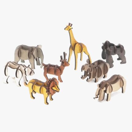 나무 동물 8종 종합 세트 교구